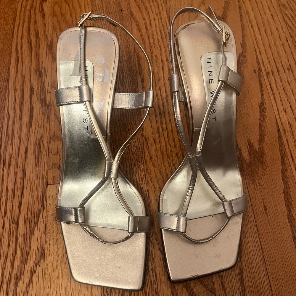 Nine West Gold Strappy Heels